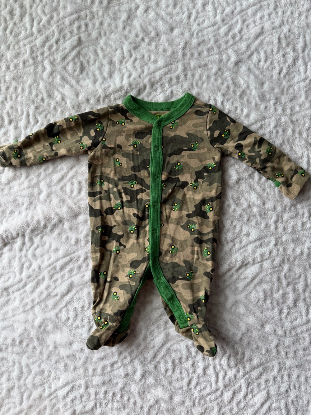 John Deere Baby Camo Tractor Print Footed Sleeper Pajamas 3M
